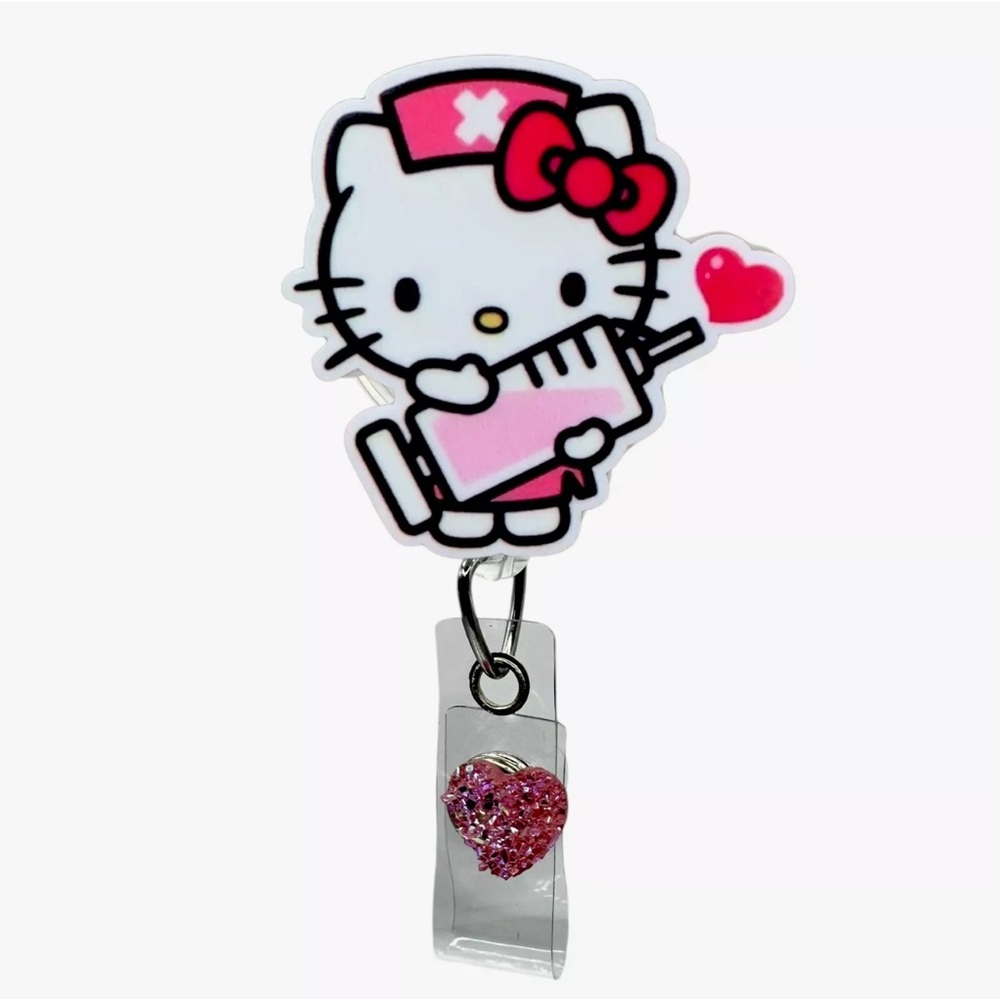 Hello Kitty Nurse Cute Retractable Badge Holder Reel